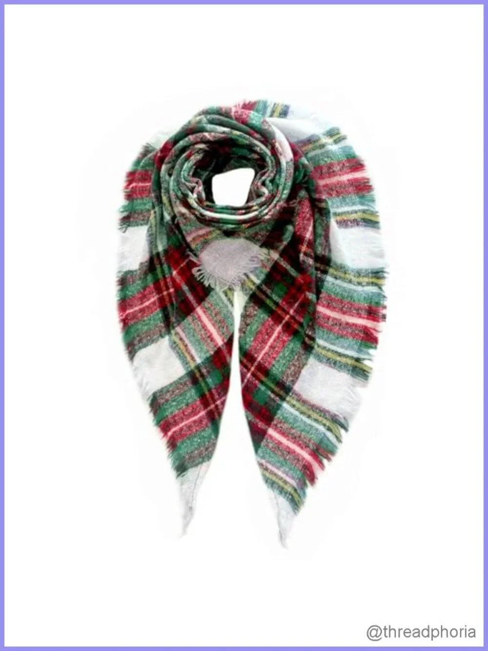Oversized Plaid Tartan Scarf Shawl Wrap for Women Men, Soft Cashmere-Like